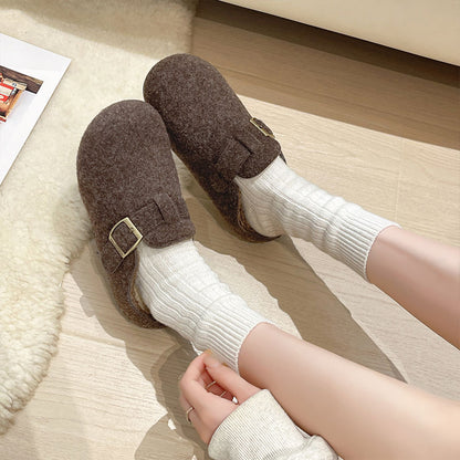 Womens Stylish Casual Wool And Cotton Slippers