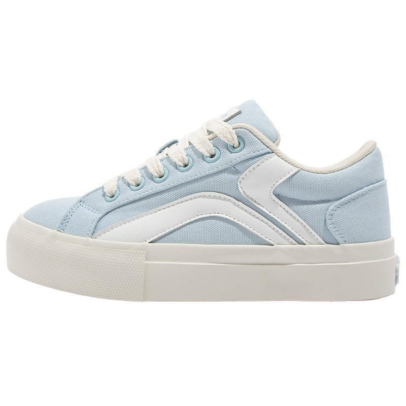 Minority All-match Board Shoes Female Four Seasons Students Product information: Pattern: color matching Lining material: Leather Color: blue, white black, black and white, yellow Black Upper height: low top Size: 35, 36, 37, 38, 39, 40 Sole craft: vulcan