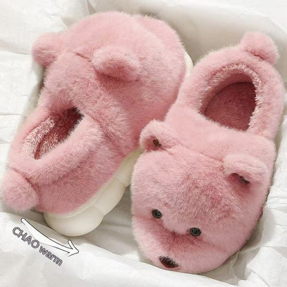 Cartoon Plush Warm Non-slip Thick-soled Cotton Slippers