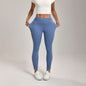 High Waist Slimming Hip Raise Tight Double Pocket Sports Casual Ankle Banded Pants