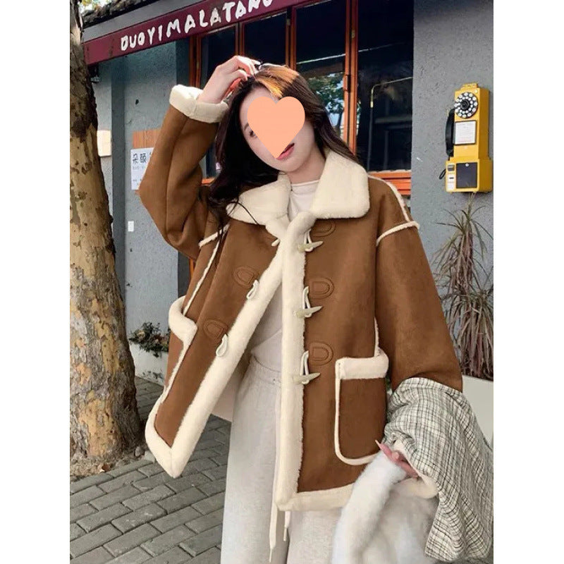 Lamb Plush Coat Women's Long Sleeve