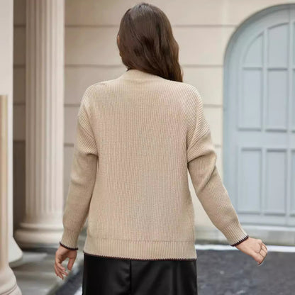 Contrast Color Boud Edage Belt Pocket Casual Jacket