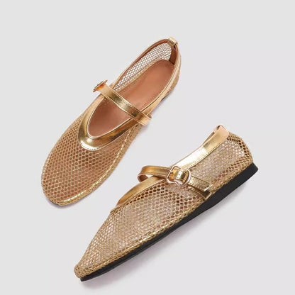 Womens Mesh Hollow-Out Breathable All-Match Pumps