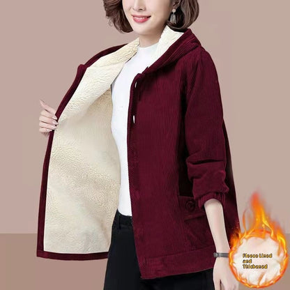 Corduroy Thickening Minimalist Oversized Loose Coat