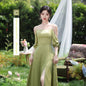 Green National Style Element Bridesmaid Dress