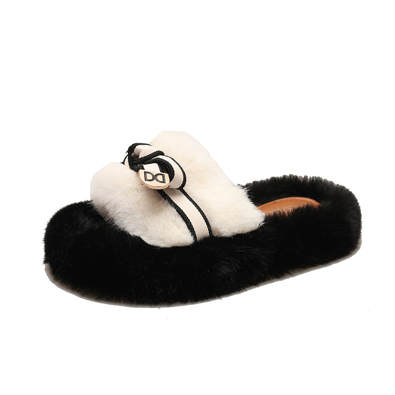 Versatile Furry Cotton Slippers For Womenperfect For Fall And Winter Wear