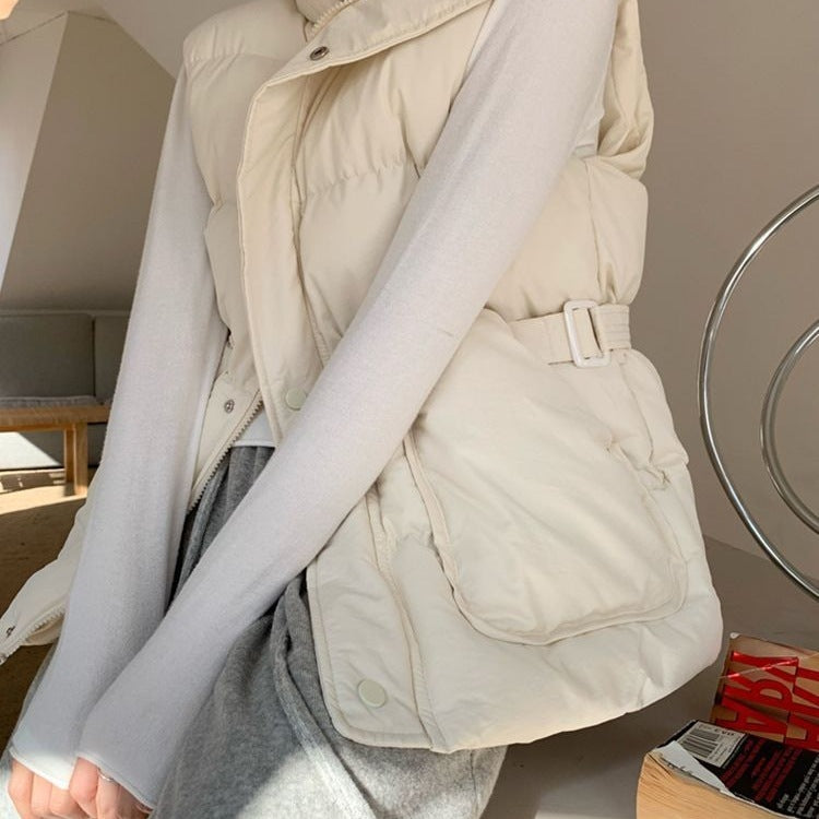 Design Warm Stand Collar Waistcoat Vest