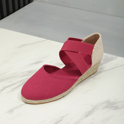 Comfortable Height-increasing Wedge Shoes With A Breathable Closed-toe Design