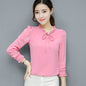 Loose Plus Size Bow Chiffon Shirt Women's Clothing