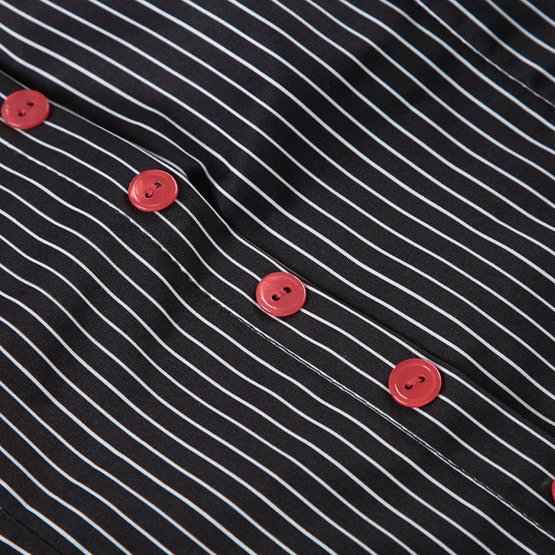 Vintage Stripe Waist Slimming Sexy Suspenders Chest