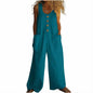 Women's Elegant Wide-Leg Jumpsuit - Button Front Formal & Casual Romper, Lightweight Wear