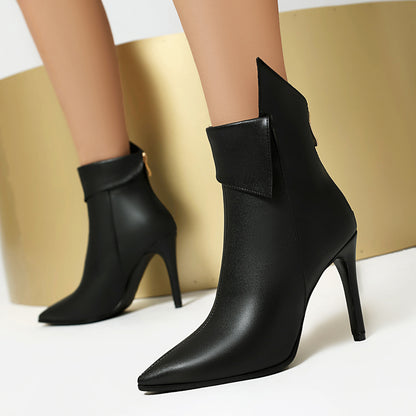 Womens Plus-Size Pointed-Toe High Heels With Back Zipper