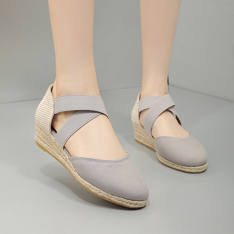 Comfortable Height-increasing Wedge Shoes With A Breathable Closed-toe Design