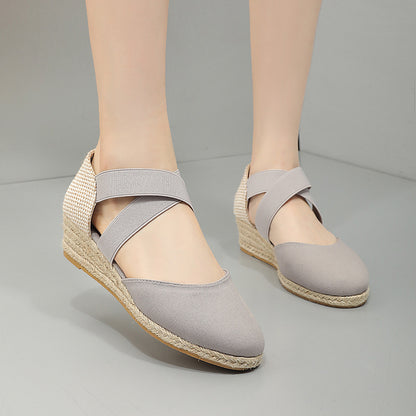 Comfortable Height-increasing Wedge Shoes With A Breathable Closed-toe Design