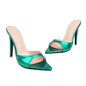 Textured Stiletto-pointed-toe Open-toe High Heels
