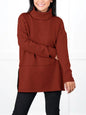 Large Size Multicolor Minimalism Turtleneck Top