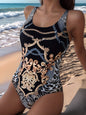 Printed One Piece Sexy Slim Fit Backless Slimming Swimsuit