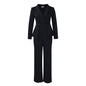 Ruffled Long-sleeved Top Wide-leg Pants Suit