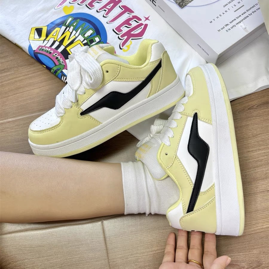 Dopamine Color Matching Classic Preppy Style Raise The Bottom Four Seasons Women's Board Shoes Dopamine Color Matching Classic Preppy Style Raise The Bottom Four Seasons Women's Board Shoes Product information: Pattern: solid color Applicable sports: Univ