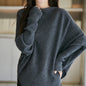 Lazy Sweater Loose Design Women's Off-neck Knitted Retro Pullover