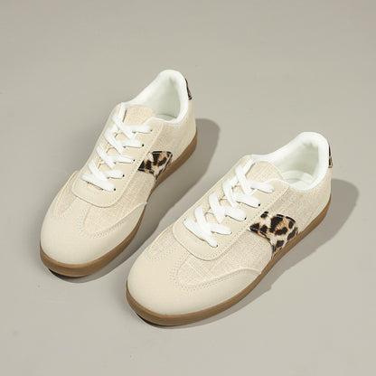 Round Toe Lace-up Vintage Leopard Print German Training Shoes Vintage Leopard Print Training Shoes – Round Toe Lace-up Vintage Leopard Print Training Shoes, Step out in style with . Round toe, lace-up design combines fashion and comfort for casual, sporty