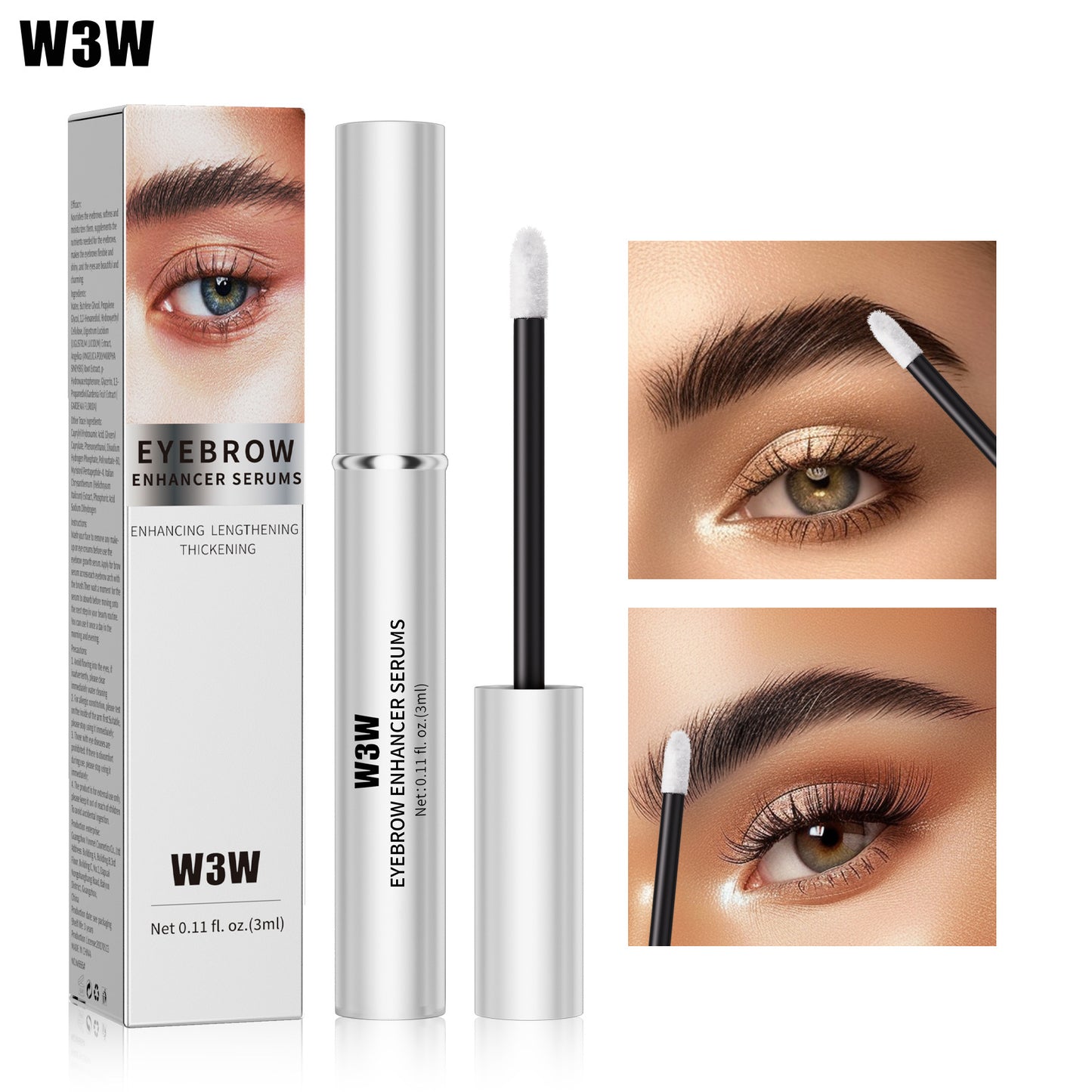 Eyebrow Growth Serum EyeLash Growth Serum 3 Pack  Advanced Formula To Boost Longer, Fuller & Thicker Looking Brows 3mL Tube