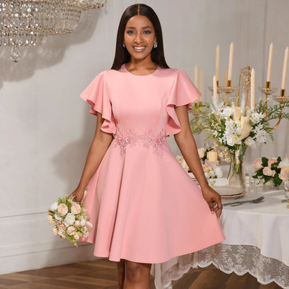 Summer New Fashion Elegant Embroidery Slim Fit Elegant Party Dress