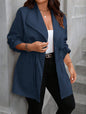 Drawstring Large Lapel Mid-length Trench Coat