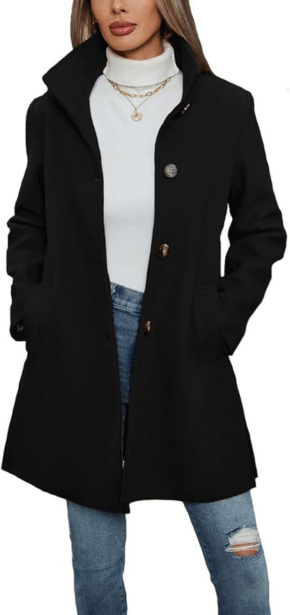 Fashion Casual Autumn And Winter Thick Long Sleeve Woolen Long Thick Coat