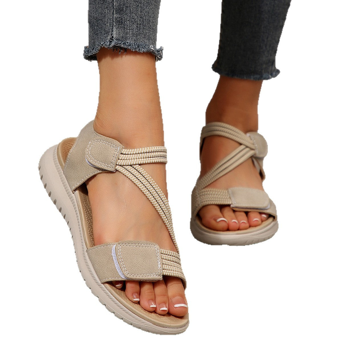Women's Cloth Platform Beach Sandals