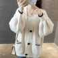Casual Laid-back Style Gentle Outerwear Korean Style Knitted Coat