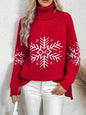 High Collar Christmas Sweaters Women's Clothing