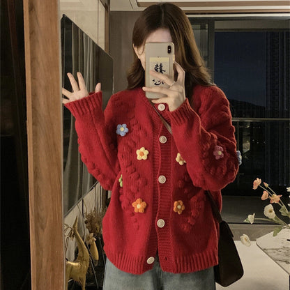 Girly Style Sweater All-matching Youthful-looking Coat For Women