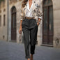 High Waist Fashion All-match Ankle-tied Trousers