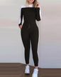Color Matching Long Sleeve Tight Casual Suit