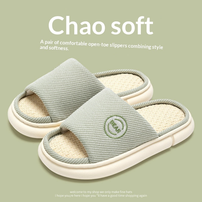 Household Spring And Autumn Indoor Home And Office Cotton And Linen Slippers