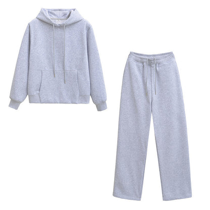 Women's Hooded Sweater Wide-leg Pants