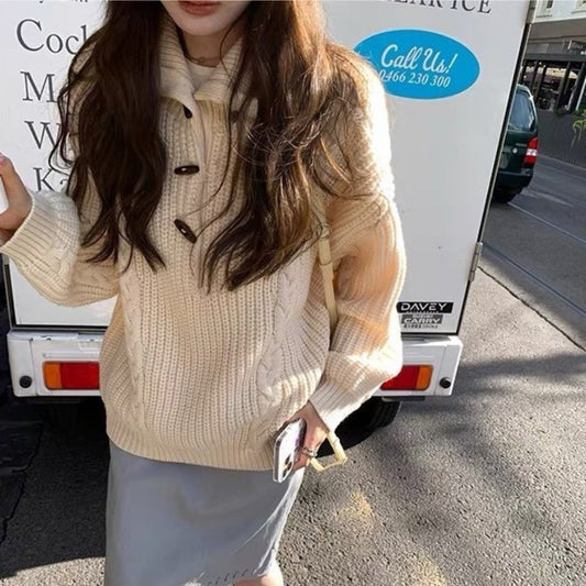 Turtleneck Twist Sweater Women's High-grade Casual