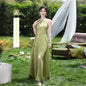 Green National Style Element Bridesmaid Dress