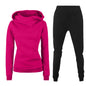 Ladies Hooded Sweater Casual Suit Two-piece Set