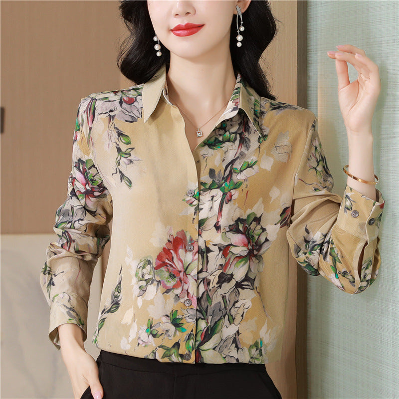 Women's Casual Loose French Printed Shirt