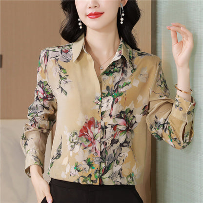 Women's Casual Loose French Printed Shirt