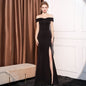Women's Off-shoulder Slim-fit Elegant Ladies Banquet Dinner Long Fish Tail Skirt