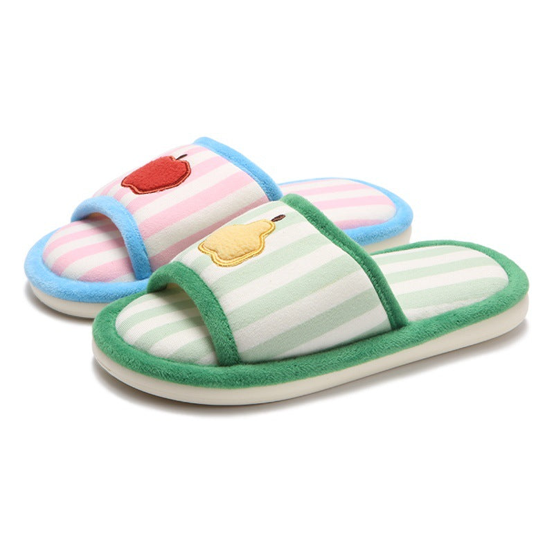 Cute Stylish Sweat-absorbing And Breathable Striped Slippers