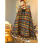 Christmas Retro Color Plaid Skirt For Women