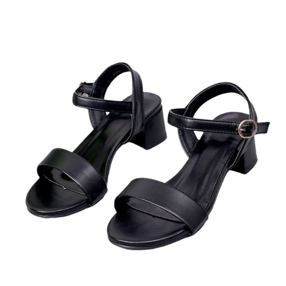 Womens Plus Size Fashionable Round Toe High Heel Sandals