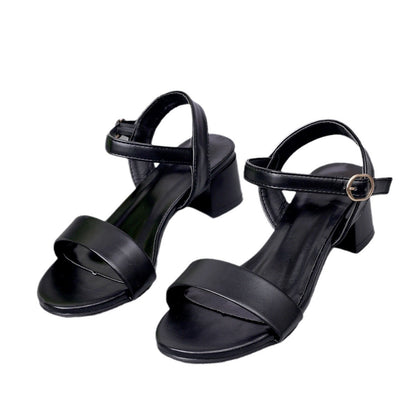 Womens Plus Size Fashionable Round Toe High Heel Sandals