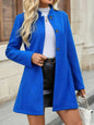 Fashionable Elegant Small Stand Collar Button A- Swing Long Sleeve Slim Jacket