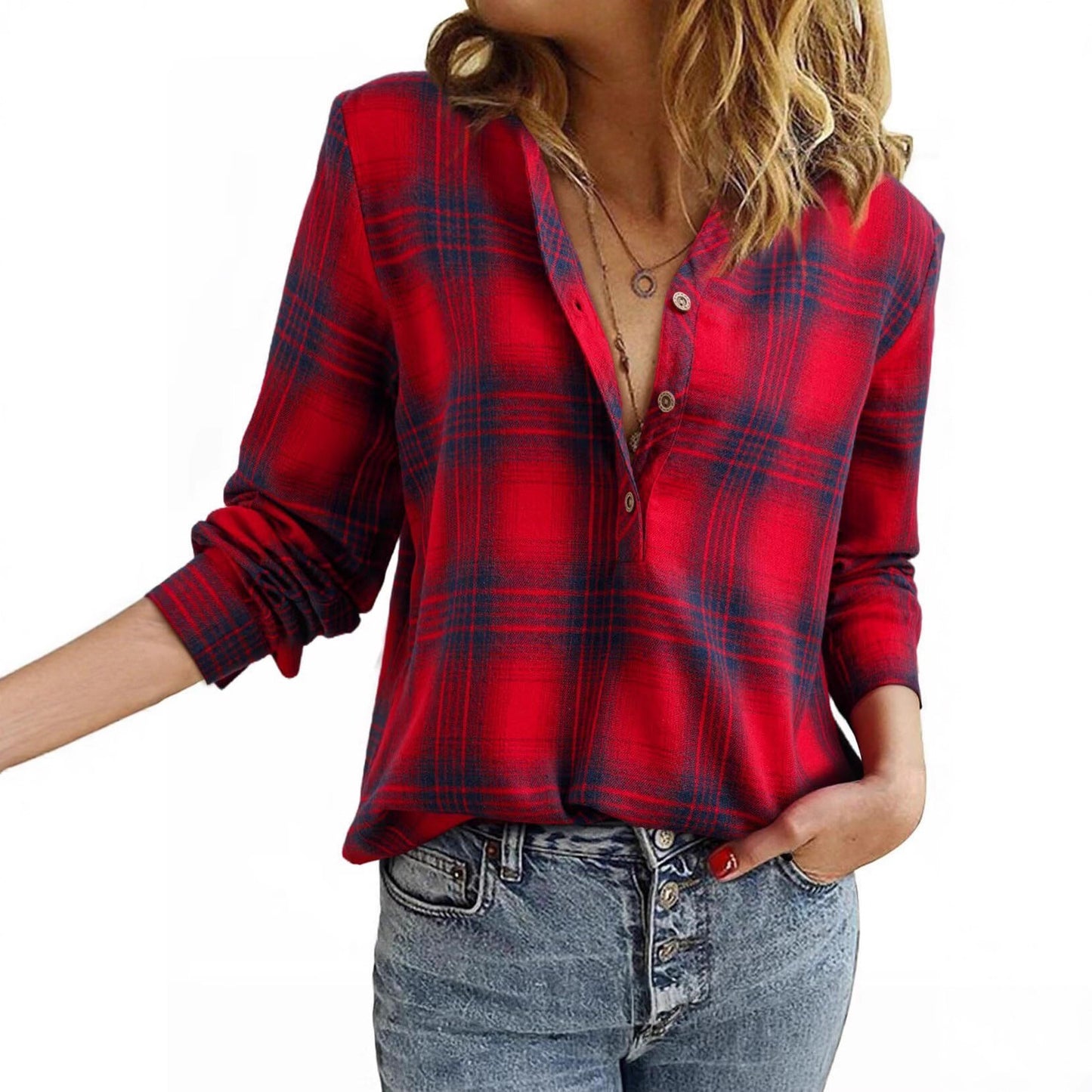 Casual Plaid Shirt For Women