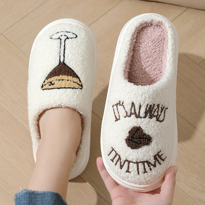 Couples Thick-soled Warm Cotton Slippers